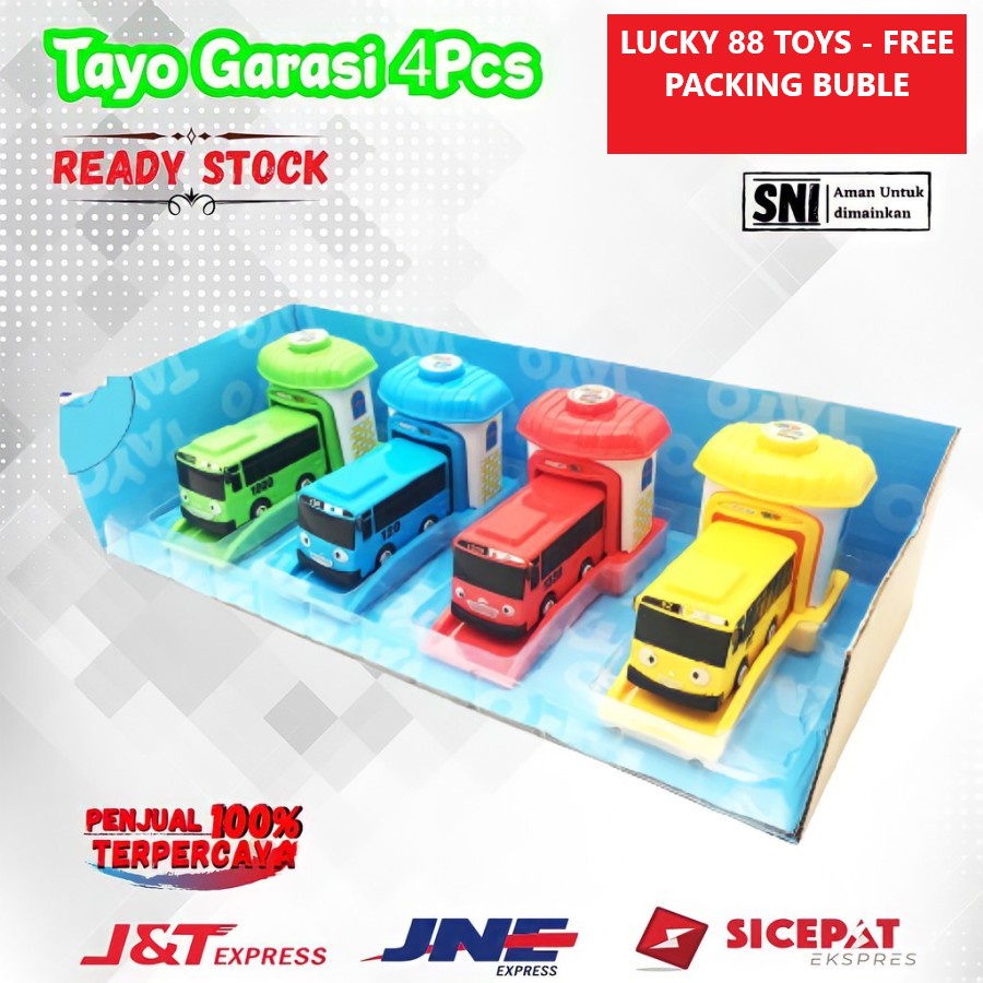 Mobil Tayoo  Garasi 4Pcs No.333-002 Mainan Tayoo Bus Garasi Murah