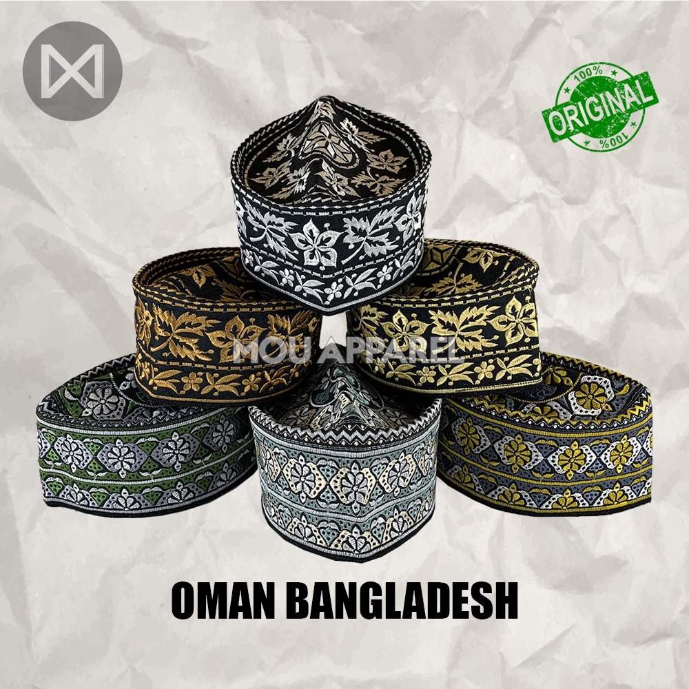 Peci Oman Bangladesh Kopiah Haji Sholat Banglades Santri Pria Pesantren Temboro Kopyah Shalat Laki Dewasa Anak Jumbo Motif Bordir Hitam Putih Kopeah Habib Syekh Bulat Tinggi Madinah Al Asas Assyarif Malaysia Madinah Assagofah Terompah Turki Mesir NU Ori