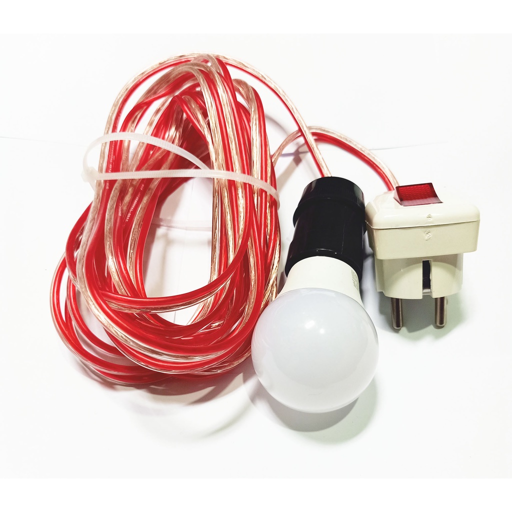 Fiiting gantungan lampu broco kabel transparan