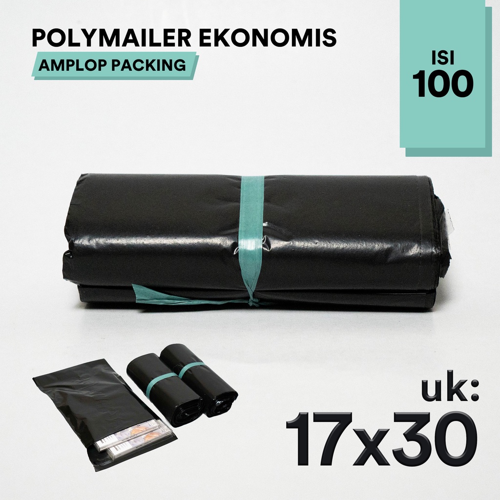 

PLASTIK POLYMAILER HITAM EKONOMIS 17X30 100 Pcs PLASTIK PACKING OLSHOP