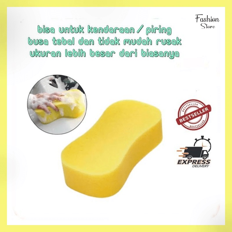 FS-Car Washing Sponge/Spons Cuci Mobil Daya Serap Tinggi 20,5 x 5,8 x 11 cm DL882003 /Alat Perkakas