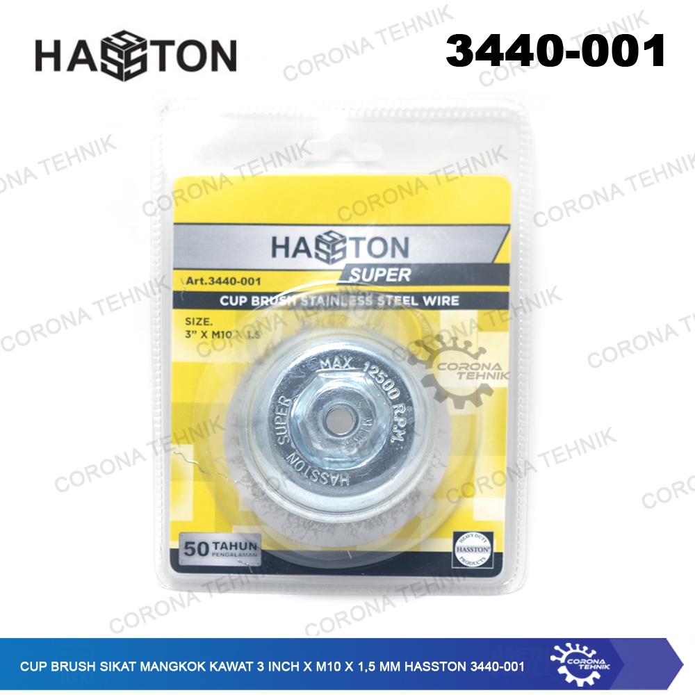 3 Inch x M10 x 1,5 mm  Hasston 3440-001 Cup Brush Sikat Mangkok Kawat
