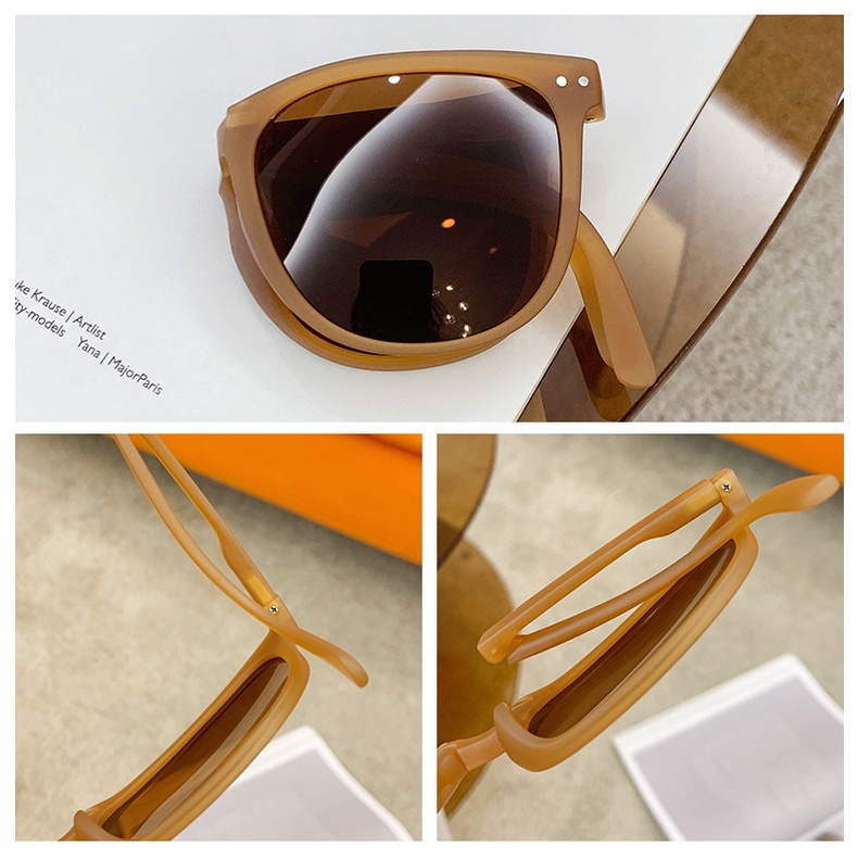 MMM Kacamata Hitam Wanita Lipat Korea Fashion 6680 Kaca Mata Gaya Pantai Terbaru Bisa di LIPAT Sunglasses Anti-UV Wanita Pria Import Kacamata Murah