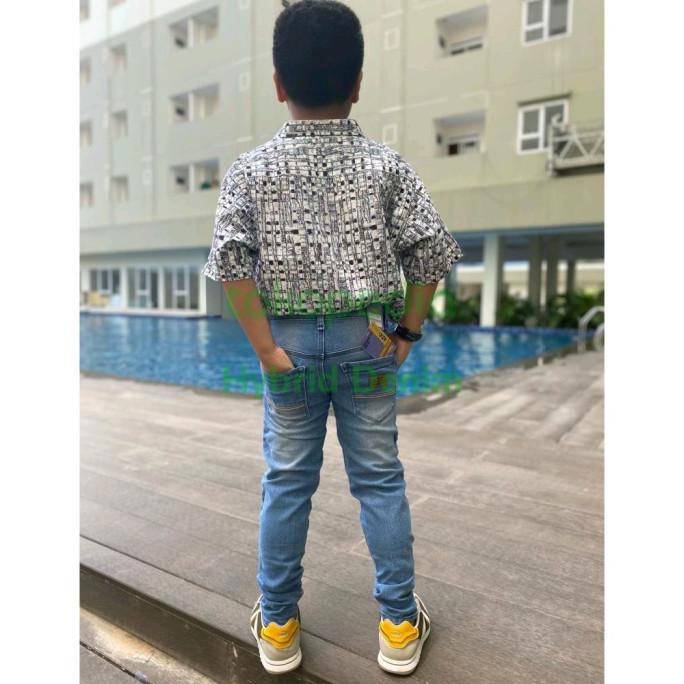Celana Jeans Panjang Anak Remaja Tanggung Laki Cowok Stretch Slim Fit