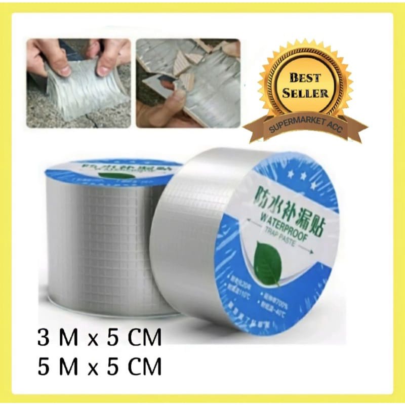 ~ PIYOSHI08 ~ Lakban Aluminium Foil Tahan Air Anti Bocor Super Kuat Tape Butyl Waterproof PR123