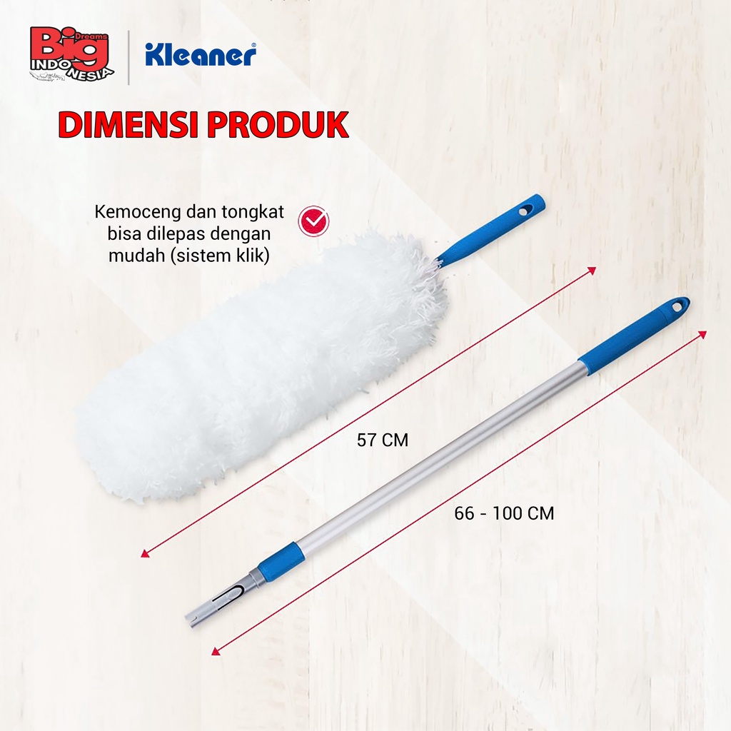 Kemoceng Gagang Extend Fleksibel Microfiber Duster Serbaguna Alat Pembersih Langit Rumah Kleaner GSE002