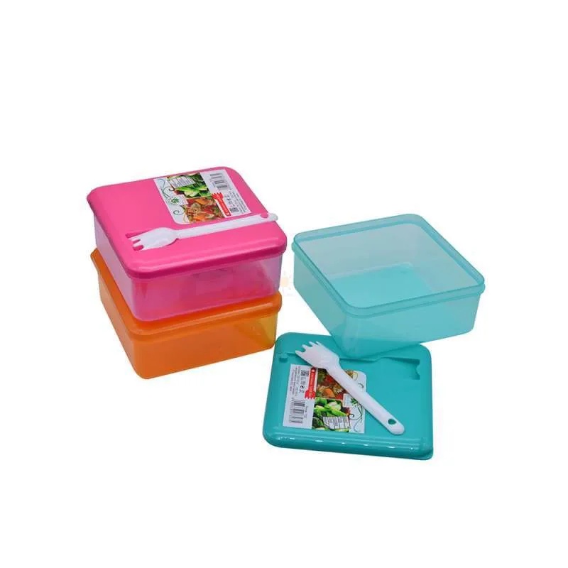 Green Leaf 7323 Kotak Tempat Makan Lunch Box Bekal Dengan Sendok Set Florimel Penyimpanan Makanan Food Storage