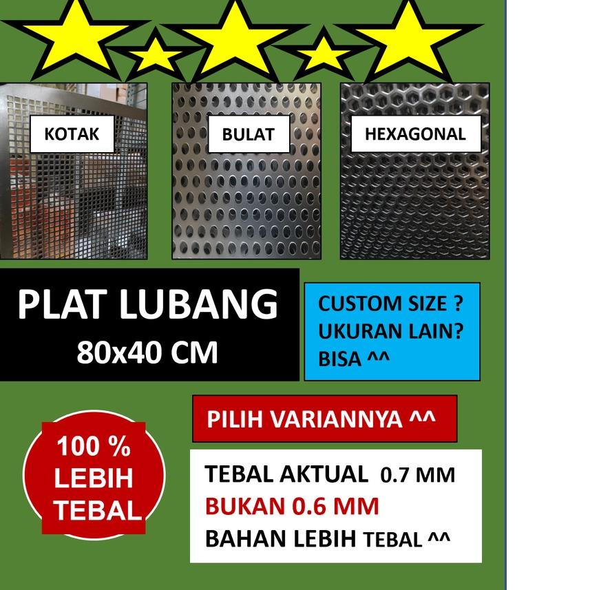 ➾ Plat 80x40 - Plat Besi Ram Speaker -  Ram Grill Plat Lubang ❃