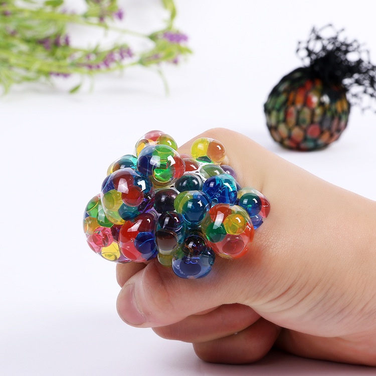 NEW Squishy rainbow mesh ball - squishy anti stress bola jaring anggur