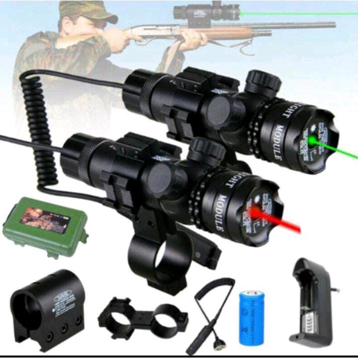 *COD* Laser Senapan Nyala Hijau dan Merah - Scope Siang Malam Fullset - Laser Scope Pointer Berburu