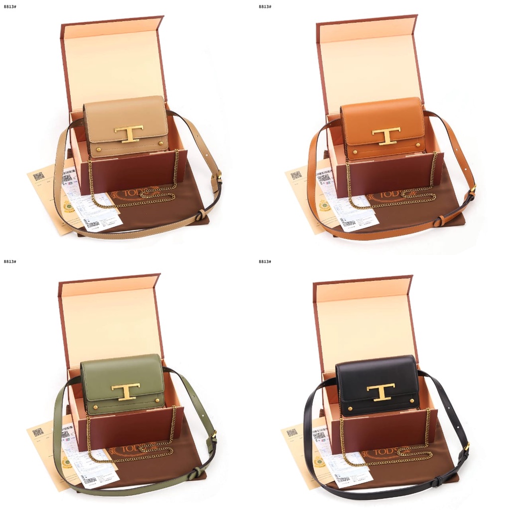 TD Timeless Crossbody  In Leather Mini Bag's Gold Hardware TC8813