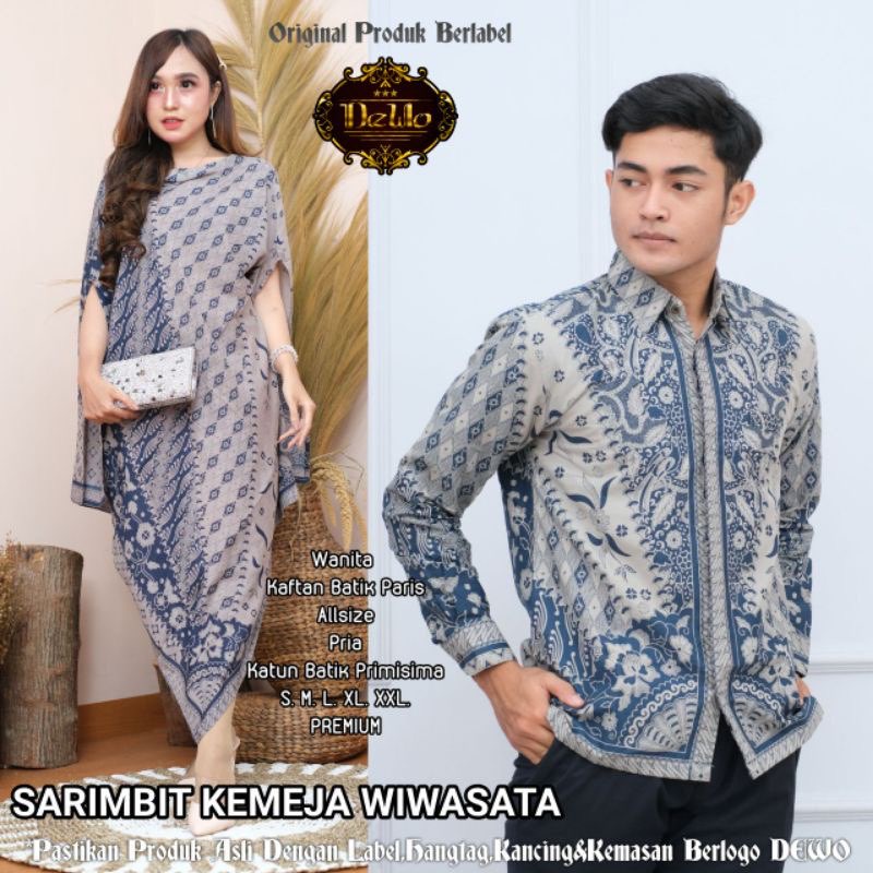 KAFTAN - Couple Kaftan WIWASATA Neena Terlaris / Batik solo / Sarimbit Batik Kaftan / Batik Dewo / K