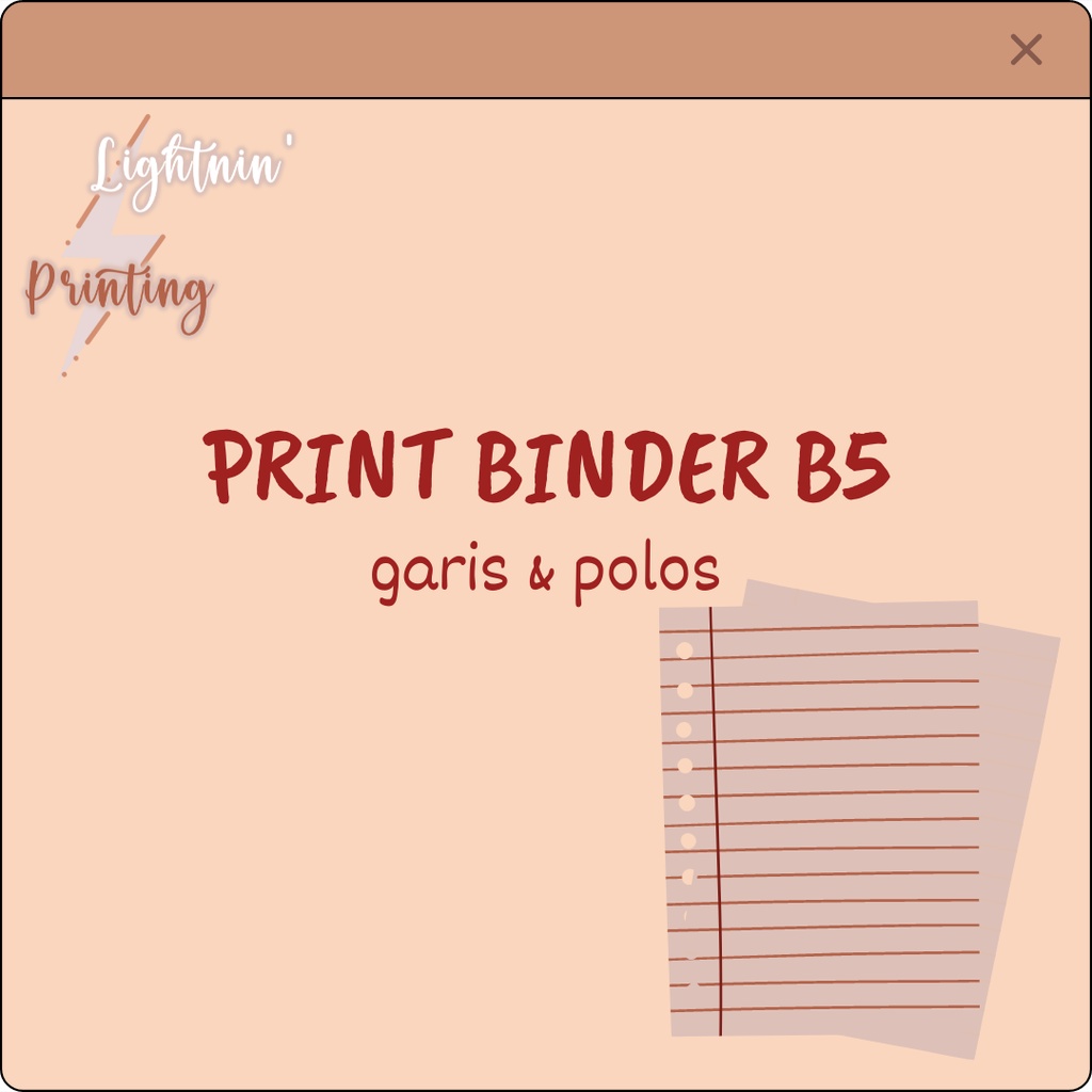 

Jasa print kertas binder loose leaf B5 garis dan polos