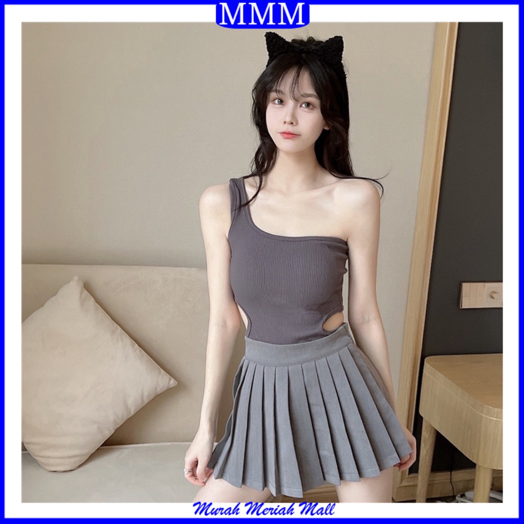 MMM Bra Sport Wanita Tanpa Kawat 6517 Model Lengan Satu Sexy Crop Top Elastis Bh Crop Ala Korea Pakaian Dalam Wanita Kekinian Murah Import