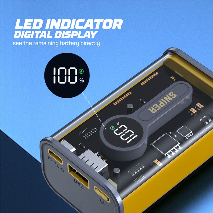 SNIPER POWERBANK POWERSHOOT MX01 PD 22.5W FAST CHARGING 10000MAH