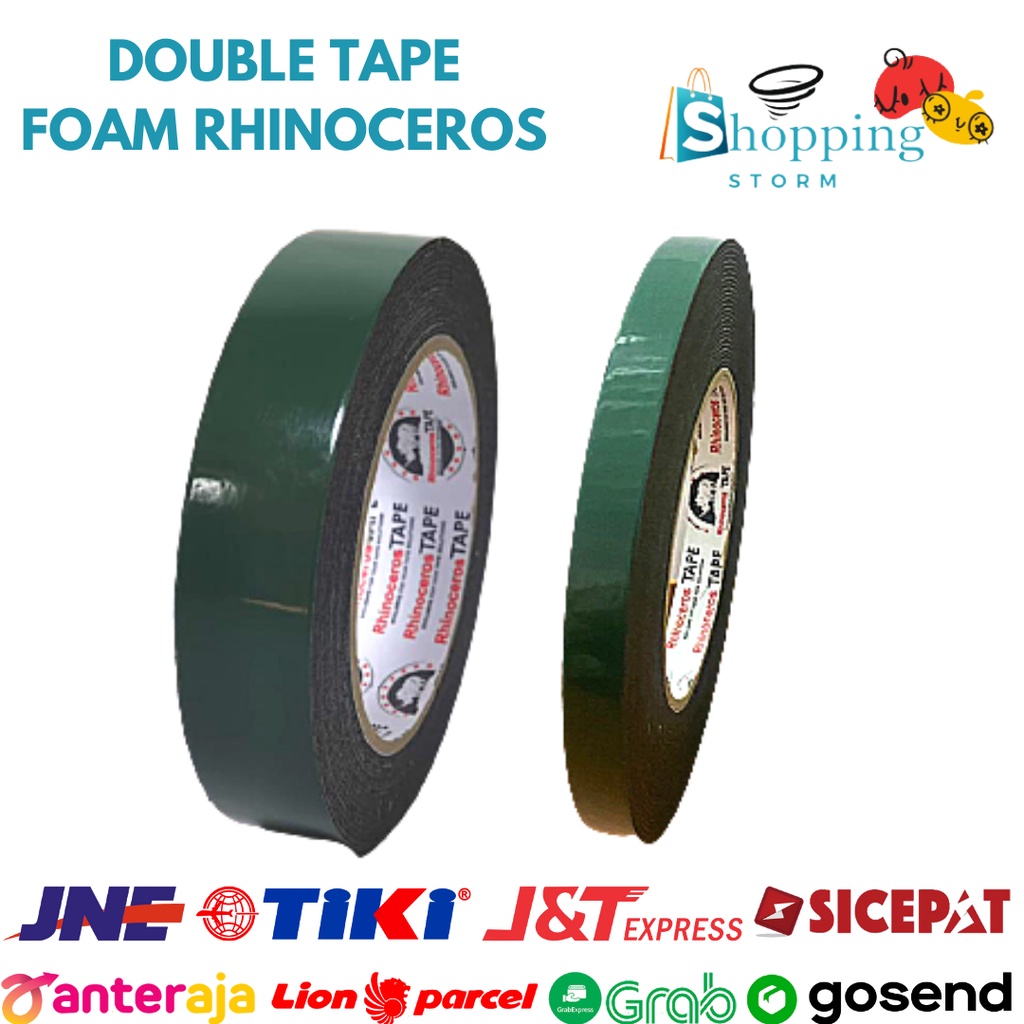 

Double Tape Busa Foam Hijau RHINOCEROS Tape 24mm x 5m dan 12mm x 10m