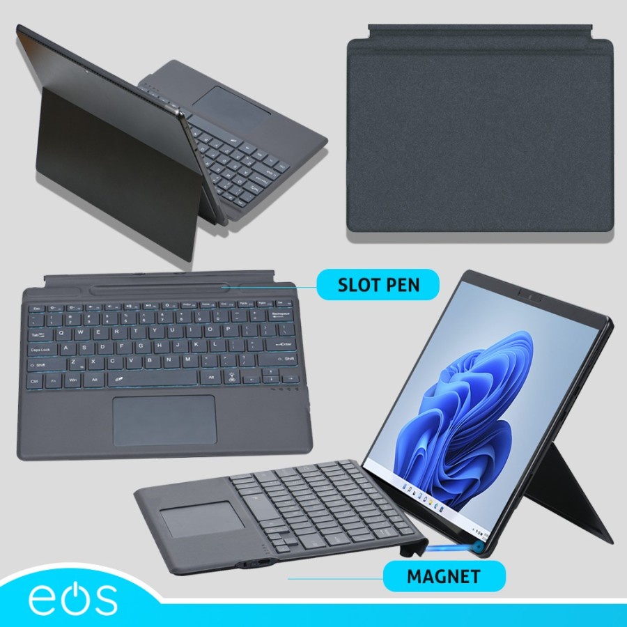Keyboard Typecover bluetooth Surface pro 8 pro x keyboard no backlight dan backlight