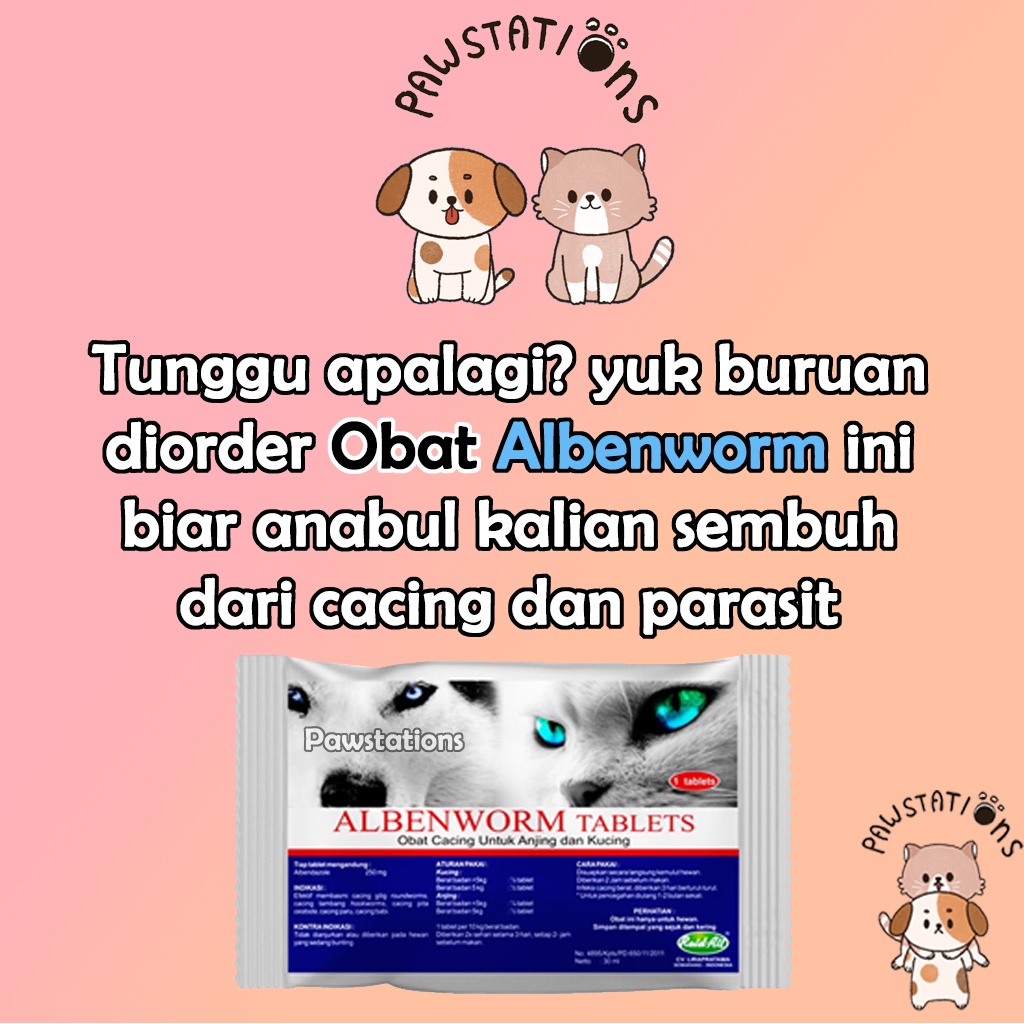 Obat Cacing Kucing Obat Cacing Anjing Albenworm Tablet