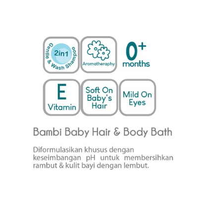 Bambi Hair and Body Bath 2 in 1 Sampo dan Sabun Mandi Bayi 100ml