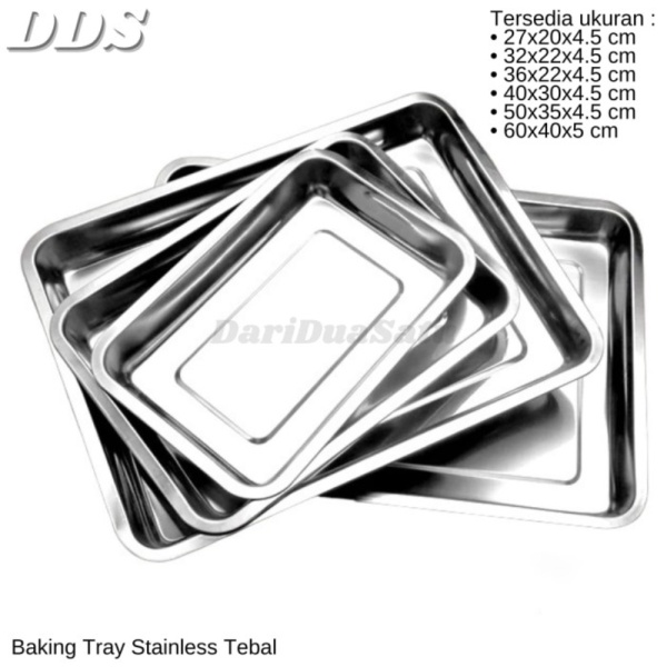 

Jual Nampan Stainless Tebal Loyang Persegi Baking Tray - 27x20x4.5 cm Diskon