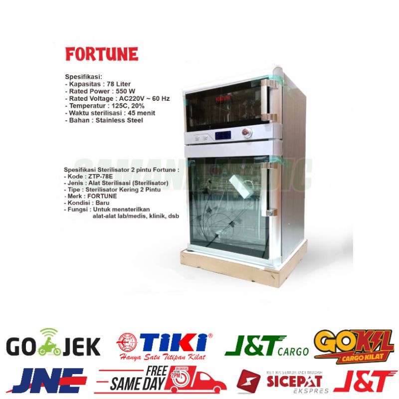 sterilisator kering 2 pintu fortune alat medis steril instrumen stelistizer