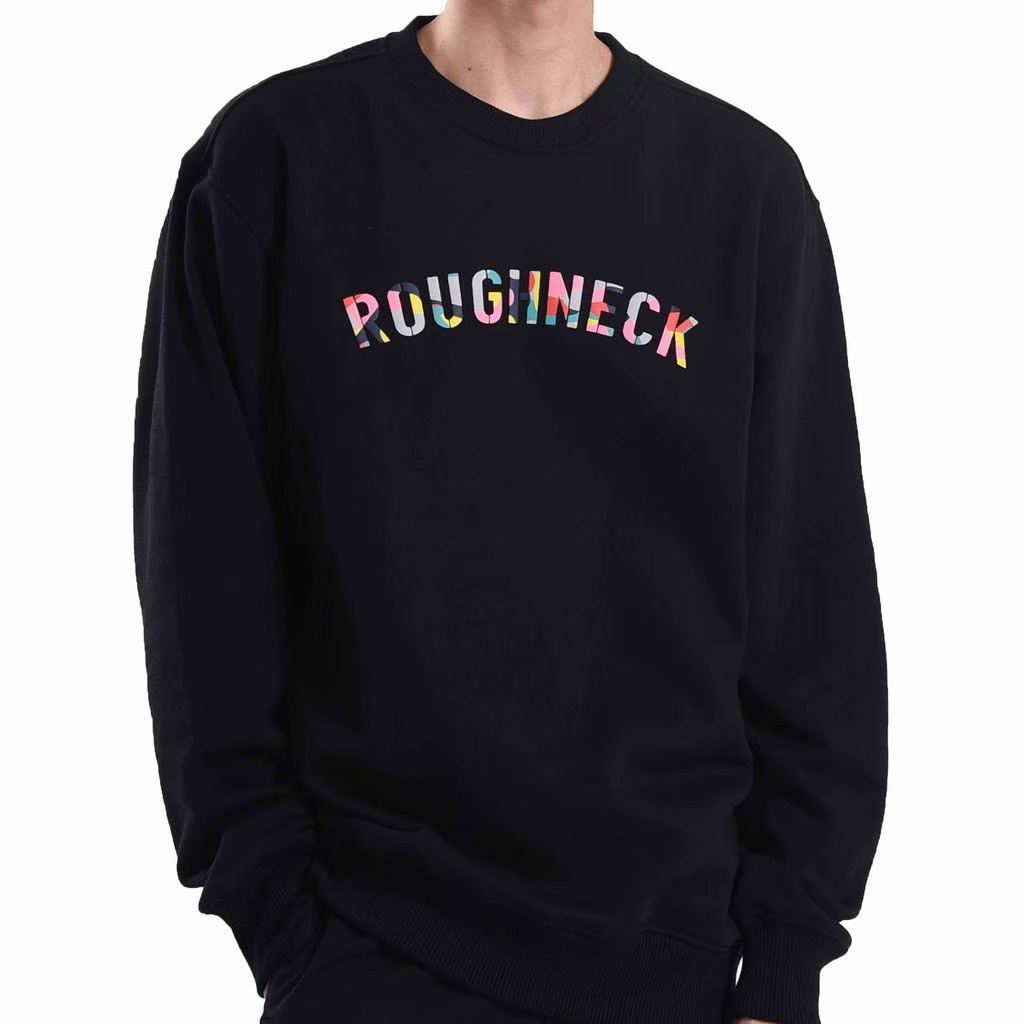 ROUGNECK Sweater black in black Crewneck Unisex Premium Sweater Ce en Jumbo TERBARU!!