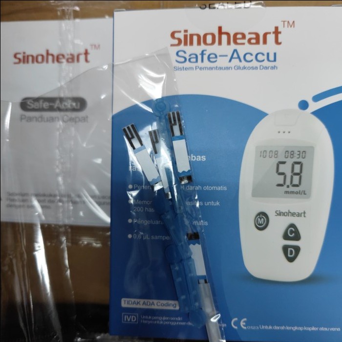 Paket Hemat Tes Gula Darah Sinocare Sinoheart Safe Accu FREE Jarum dan Strip