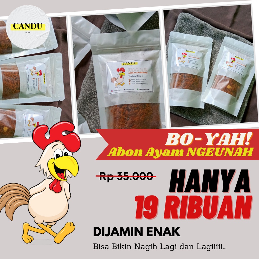 

CANDU Abon Ayam Ngeunah dari 100% Daging Pilihan Tanpa Pengawet 100 gram