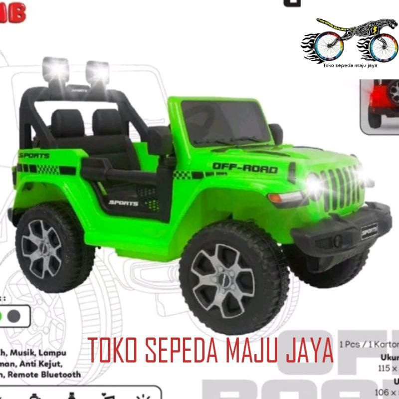 mobil aki remote control mainan anak Jeep Rubicon off road PMB M8288 besar murah garansi