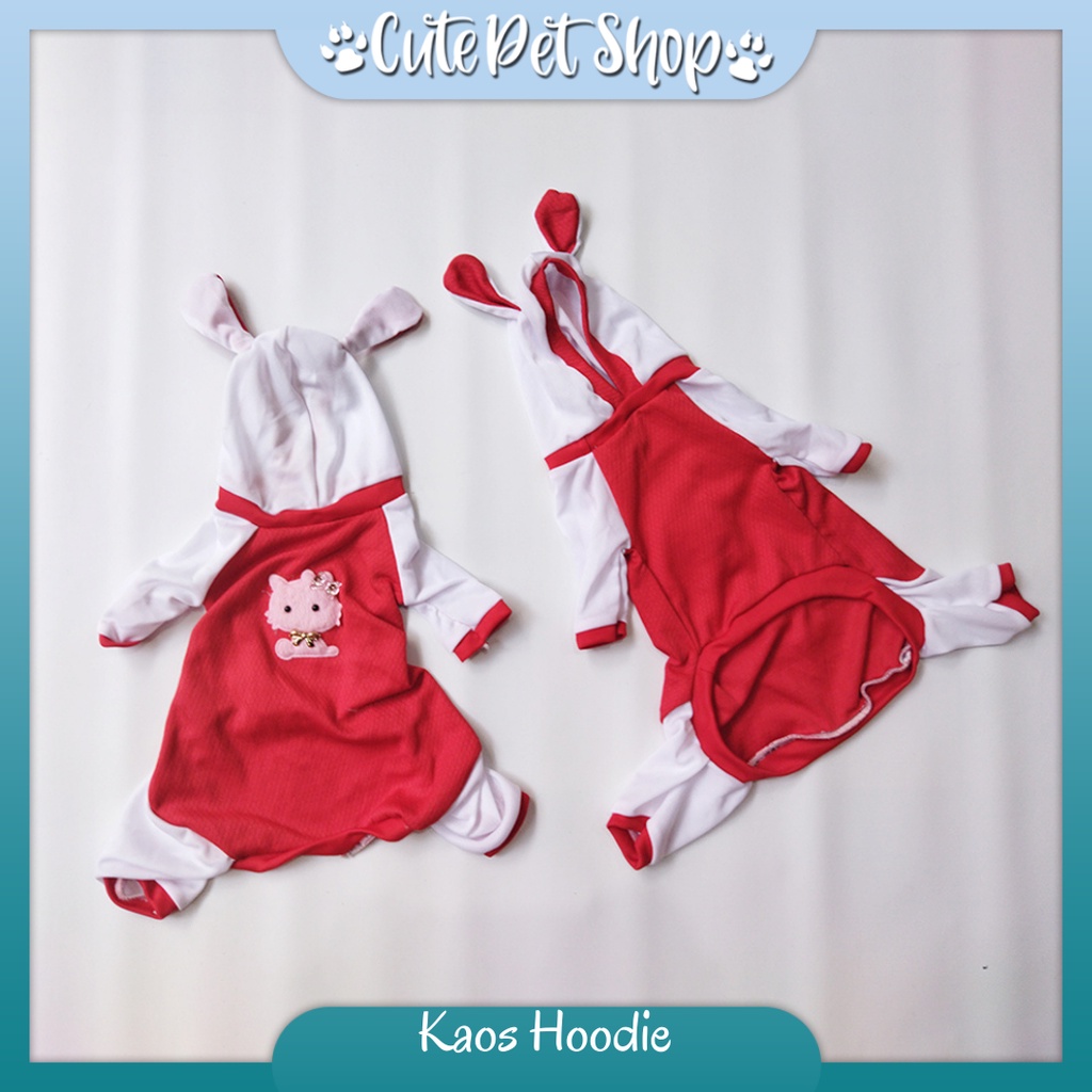 Ratoo Pakaian Baju Kaos Kucing Anjing Kecil Lucu Bahan Kain Jeruk Model Hoodie Full Badan