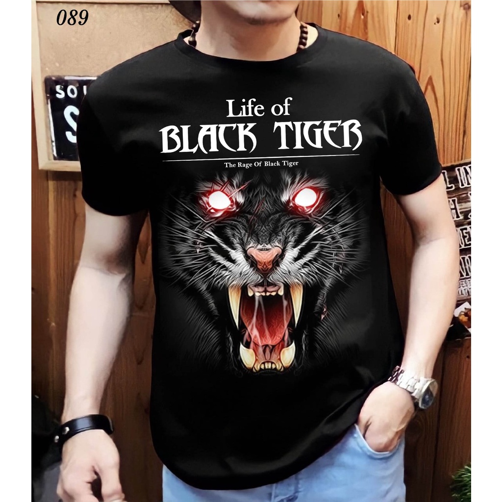 Kaos Distro Pria Motif Macan Black panther / Baju Pria Keren Original / Atasan Pria / Pakaian Pria / Bisa COD / Shalch Trendy