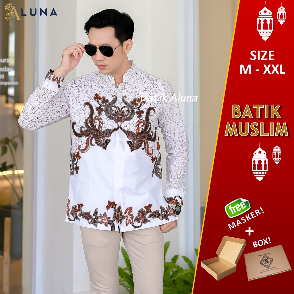 Baju Koko Kurta Pakistan Pria Dewasa Motif Batik Baju Muslim Lengan Panjang Good Quality Katun Premium MBA 012