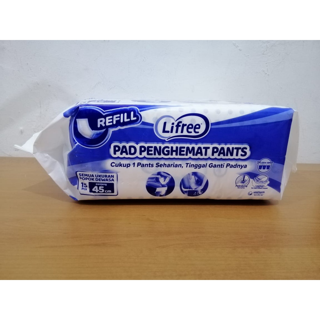 Lifree Pads Penghemat Pants Value New Putih 45 cm per satuan bungkus Asli