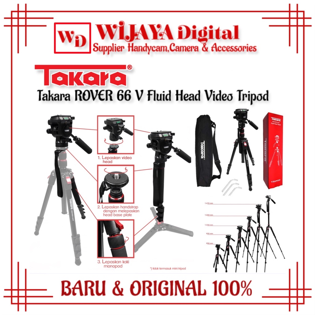 Tripod Takara ROVER 66 V Fluid Head Video Tripod