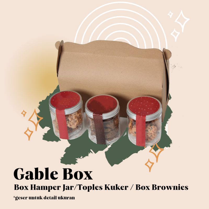 

Gable Box 30x10,5x12 cm Box Hampers Isi Jar 600ml 800ml Box Dessert Lebaran