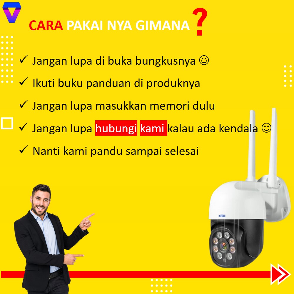 KAMERA CCTV OUTDOOR SAMBUNG WIFI WATERPROOF IP CAMERA WIRELESS PENGINTAI JARAK JAUH INDOR SAMBUNG KE HP JS177