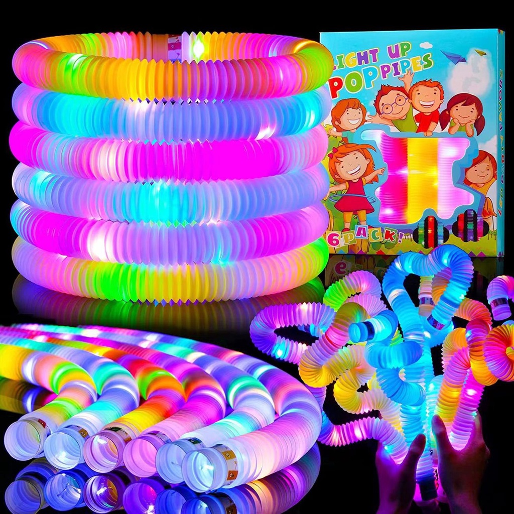 [COD] Light Up Pop Tubes Pipes Lampu Stick Pipa Selang Fidget Toy Led - WARNA RANDOM