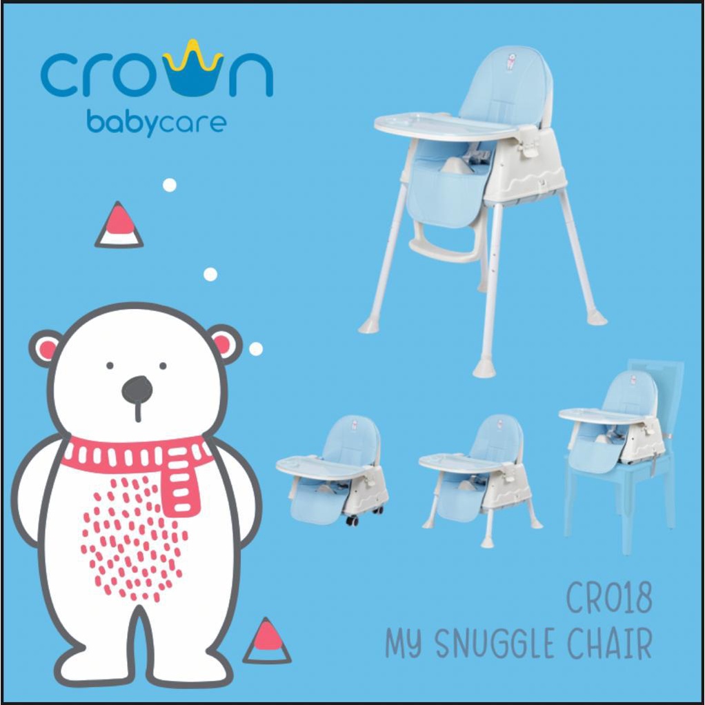 CROWN BABY CARE CR018 MY SNUGGLE FOLDABLE CHAIR 15IN1 KURSI MAKAN BAYI DAPAT DILIPAT