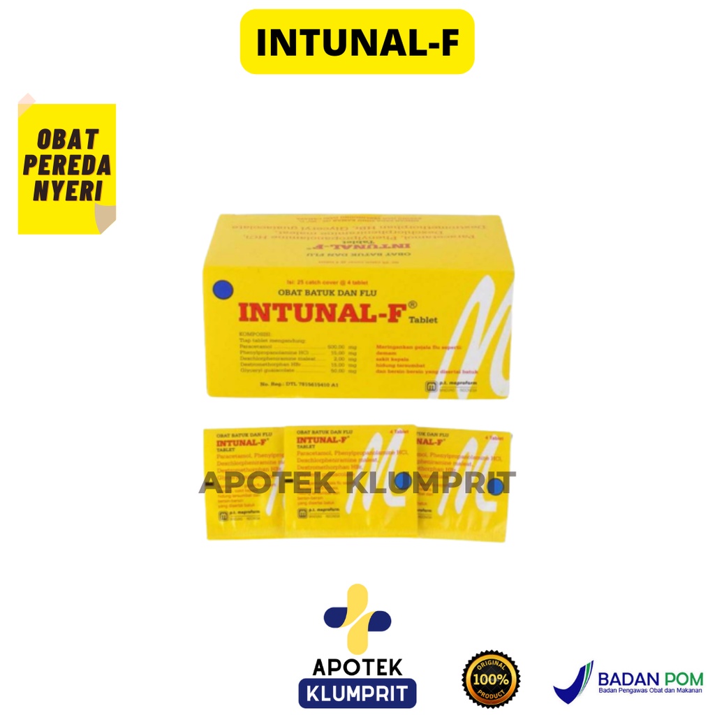 Intunal tablet / intunal forte / intunal sirup / obat flu dan batuk / intunal kuning