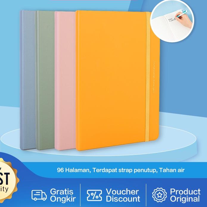 

12.12 sale Deli Leather Cover Notebook / Buku Catatan Cover Kulit A5 96 Lembar Warna Pastel 22295 !!