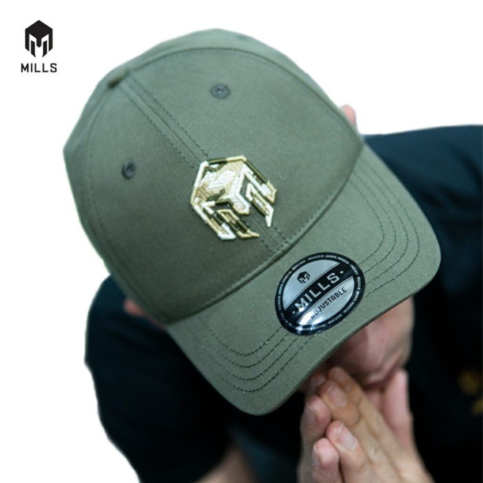 Mills Original Caps Topi Black Camo Olive A4 Olive Original 100%