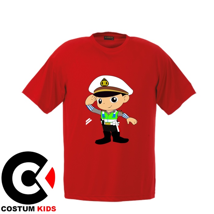 BAJU ANAK KAOS ANAK POLISI LALU LINTAS USIA 1-12 TAHUN