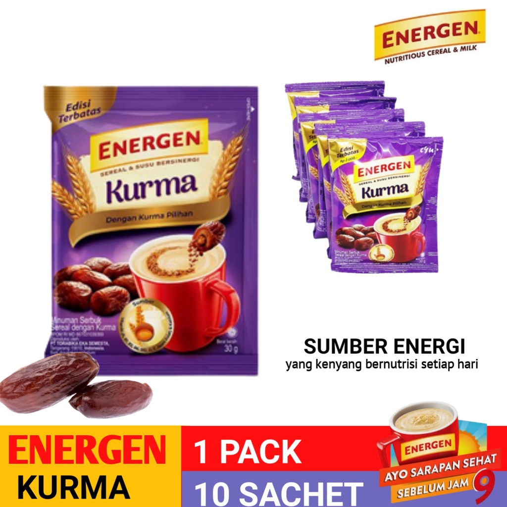 

Energen 30 gram (10 sachet) sereal susu sarapan 1 Renceng isi 10
