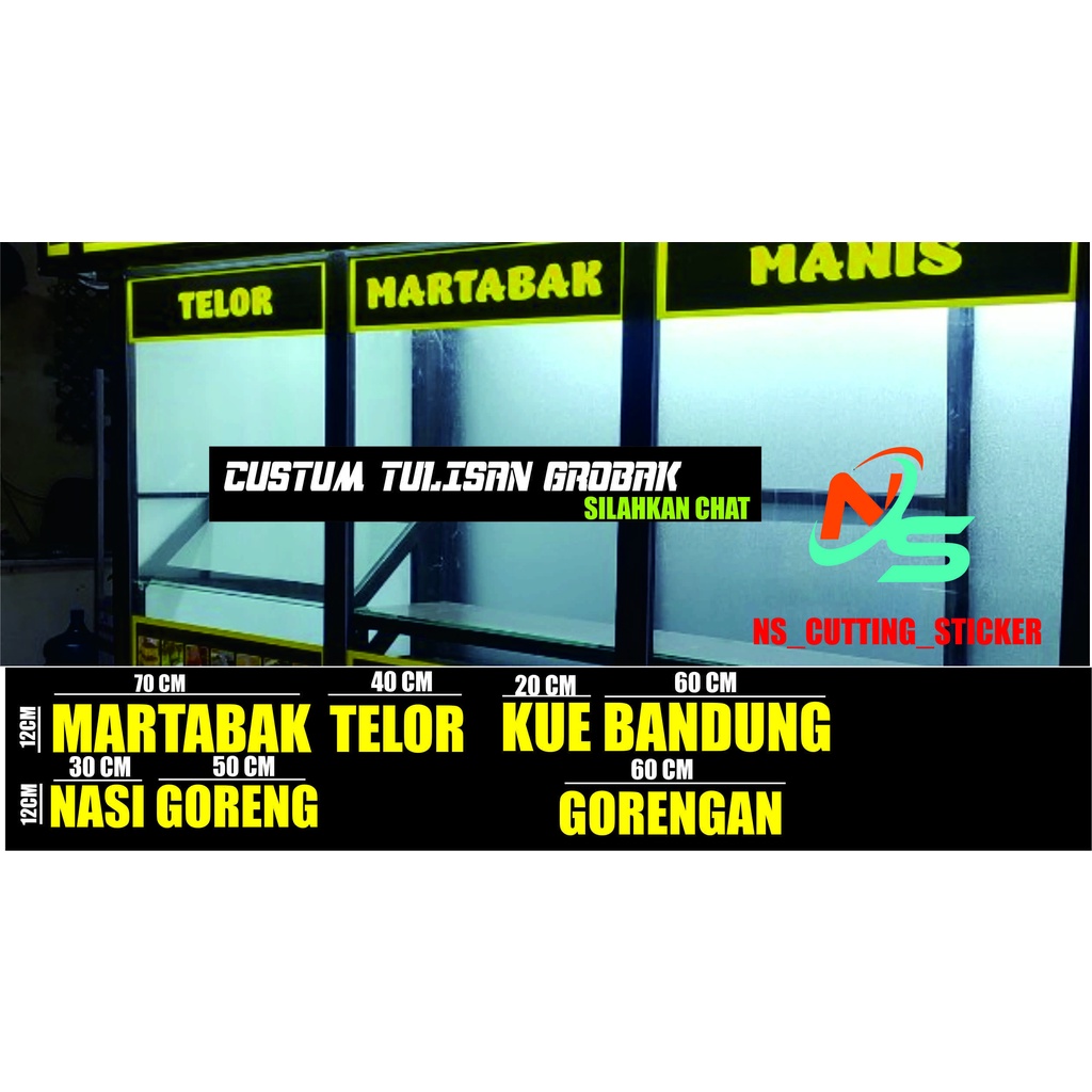 Sticker grobak stiker cutting nasi goreng martabak telor kue bandung molen aneka rasa custum nama ju