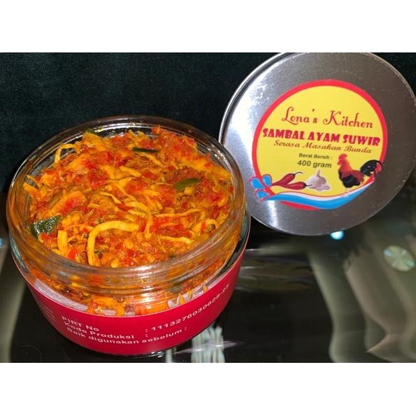 

➴ Ayam suwir pedas berat 400gram berat isi 200gram ♨