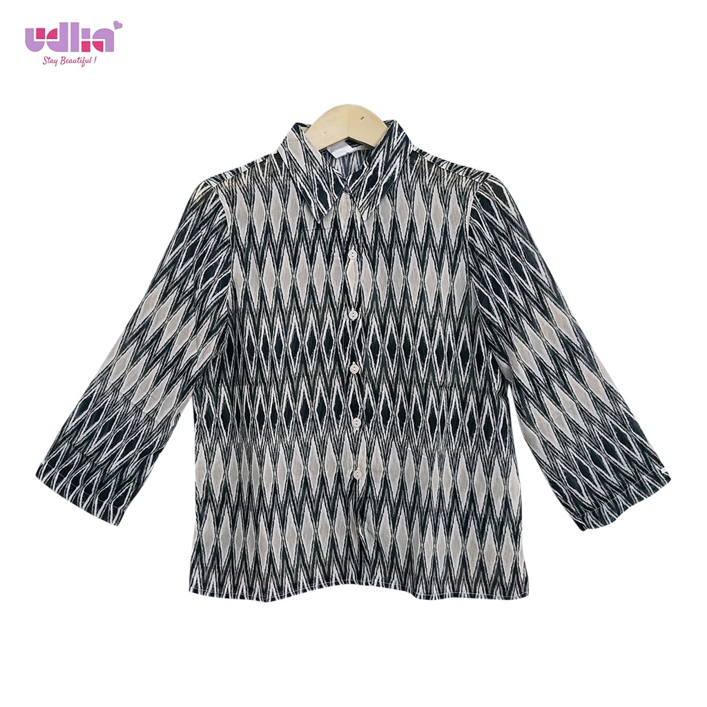 Udlia Atasan Wanita Blouse Wanita Kemeja Wanita Grey Lana Size M L XL XXL