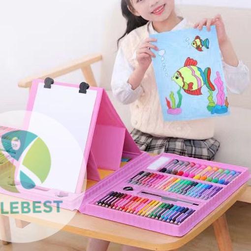 

➦ Crayon Anak Pengasah 208pcs Set Alat Menggambar Melukis Anak-anak Crayon Cat Air Pensil ☎