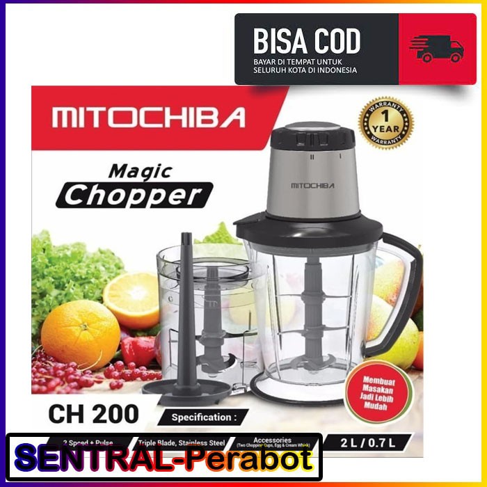 Terlaris Mithociba Chopper Ch 200 Kapasitas 2Liter Blender Mitochiba 100% Ori