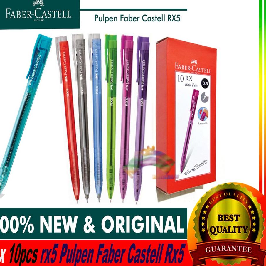 

Stok terbaru 1BOX 10pcs TINTA HITAM Pulpen Faber Castell Rx5 Ball Pen bolpoint Pena Smooth Writing 0.5 MM Pen Gel PENA RX 5 FABER CASTEL 