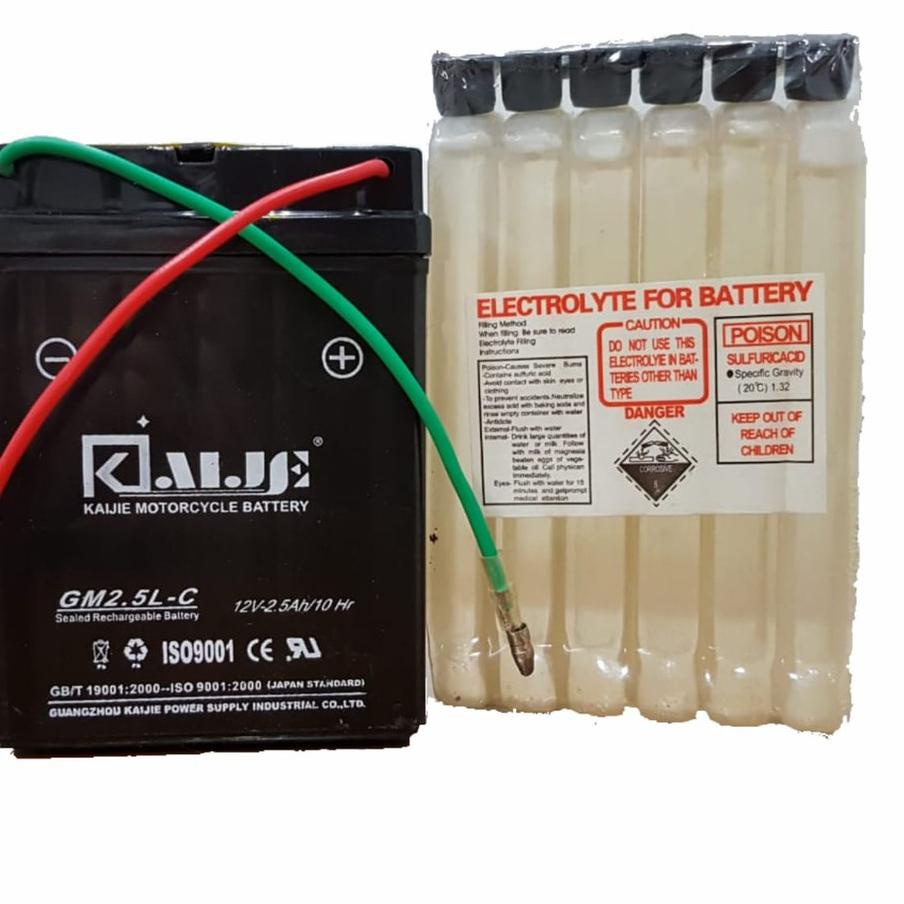 Terlaris dan Termurah Aki Accu Kering MF Motor GM2.5 Kaijie Honda GL Pro / Mega Pro ✰qca✰